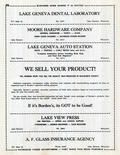 Lake Geneva Dental, Moore Hardware, Borden's, Lake View Press, A.F. Glass Insurance Agency, Walworth County 1955c